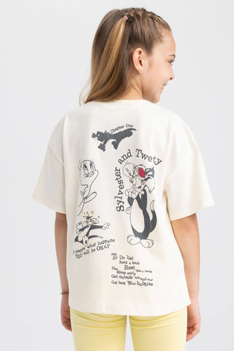 Kız Çocuk Looney Tunes Oversize Fit Kısa Kollu Tişört