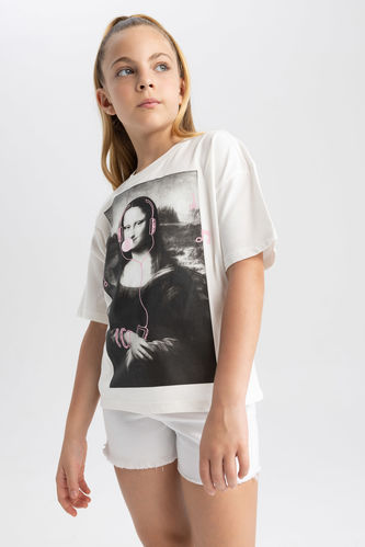 Kız Çocuk Mona Lisa Relax Fit Kısa Kollu Tişört