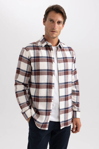 Modern Fit Polo Collar Long Sleeve Shirt