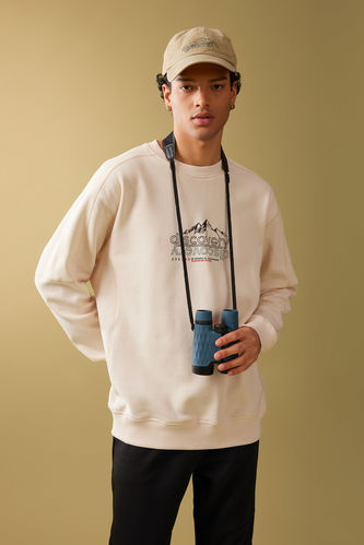 Discovery Channel Oversize Fit Bisiklet Yaka Sweatshirt