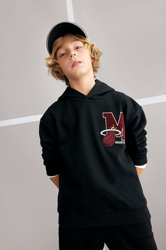 Oversize Fit Licensed by the NBA Miami Heat Hooded Sweatshirt