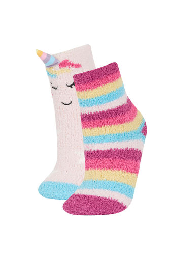 Kız Çocuk 2'li Pamuklu Kışlık Çorap
