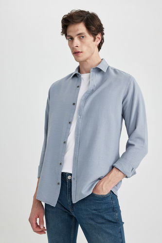 Slim Fit Cotton Long Sleeve Shirt