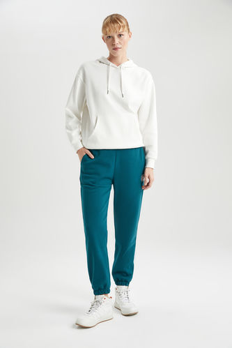 Standard Fit With Pockets Thick Sweatshirt Fabric Trousers