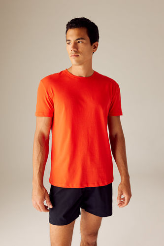 DeFactoFit Standard Fit Crew Neck Printed Cotton T-Shirt