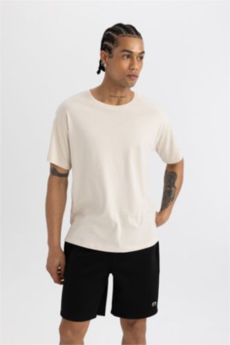 DeFactoFit Standard Fit Crest Printed T-Shirt