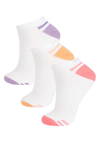 Kadın 3'lü Pamuklu Patik Çorap