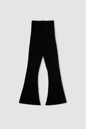 Pantalon patte d'éléphant en tricot basique pour fille
