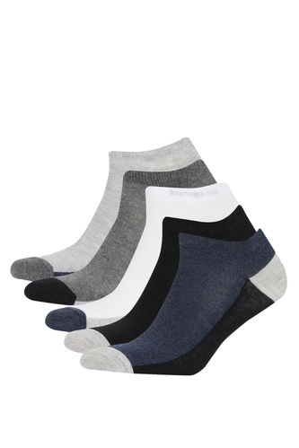 Erkek Renk Bloklu 5'li Pamuklu Patik Çorap
