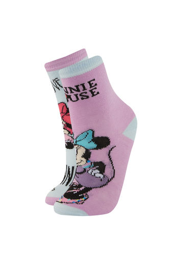 Girl Disney Mickey & Minnie 2 Piece Cotton Socks