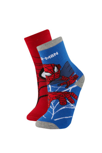 Erkek Çocuk Marvel Spiderman 2'li Pamuklu Kışlık Çorap