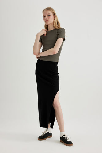 Fitted Ribbed Camisole Maxi Skirt