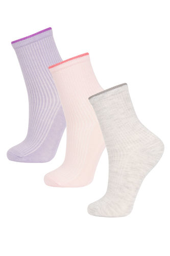 Girl 3 Piece Cotton Long Socks