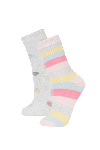 Kız Çocuk 2'li Pamuklu Havlu Çorap