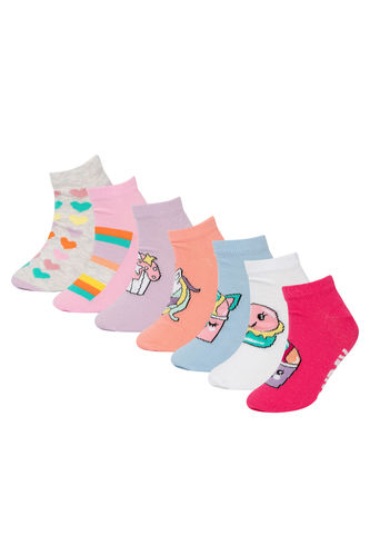 Kız Çocuk 7'li Pamuklu Patik Çorap