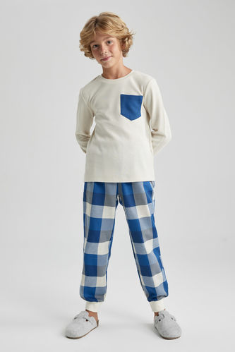 Erkek Çocuk Waffle Uzun Kollu Pijama Takımı