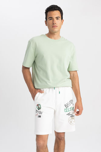 DeFactoFit NBA Boston Celtics Licensed Standard Fit Shorts