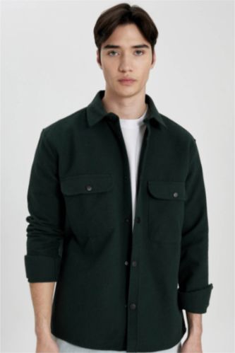 MAN Green Relax Fit Long Sleeve Shirt Jacket
