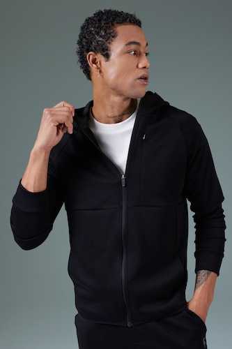 Men Black Slim Fit Scuba Fabric Cardigan