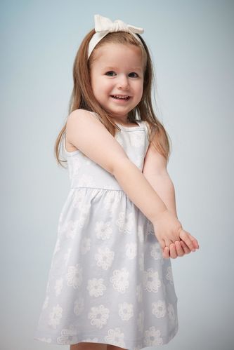 Сукня стандартного крою з квітами для малюків дівчаток