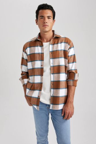 Regular Fit Kareli Oduncu Uzun Kollu Gömlek