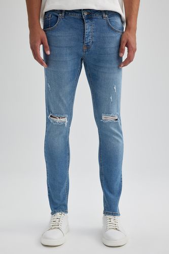 Skinny Comfort Fit Normal Waist Extra Narrow Leg Ripped Detailed Jeans