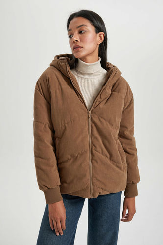 Relax Fit Hooded Corduroy Jacket