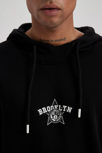 Black MAN Brooklyn Nets Licensed Long Sleeve Sweatshirt 2903143