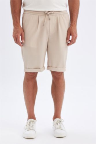 MAN Beige Pique Bermuda Shorts