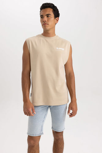 Boxy Fit Printed Crew Neck Premium T- Shirt