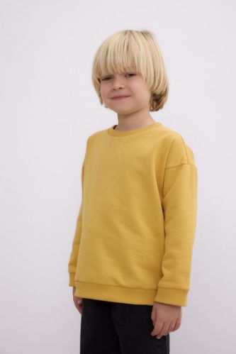 Yellow Baby Boy Baby Boy Crew Neck Basic Sweatshirt 3132842 DeFacto