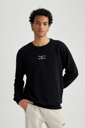 Regular Fit Printed Long Sleeve Sweatshirt