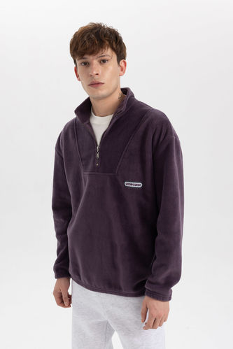 Purple MAN Comfort Fit Printed Long Sleeve Sweatshirt 2935142 | DeFacto
