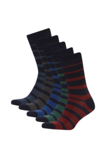 HOMME Noir Lot de 5 paires de chaussettes longues en coton pour homme