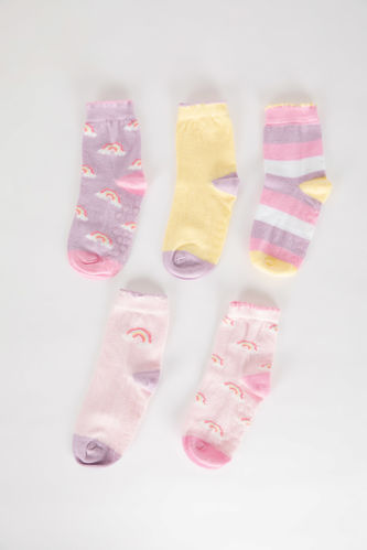 Baby Girl 5 Piece Cotton Long Socks