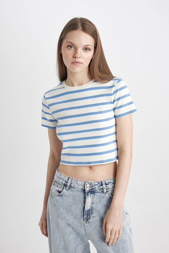 Slim Fit Striped Ribana Short Sleeve T-Shirt