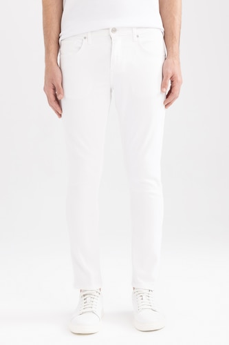 رجال أبيض Carlo Skinny Fit Trousers