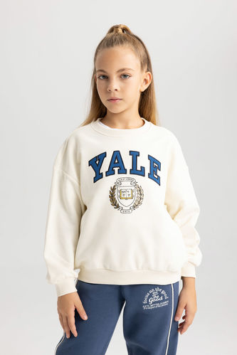 Свитшот свободного кроя Yale University для девочек