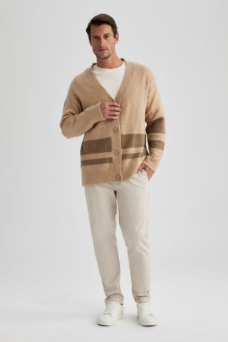 Mens tan cardigan outlet sweater