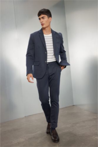 Man Navy Melange Jogger All Way Stretch Trousers