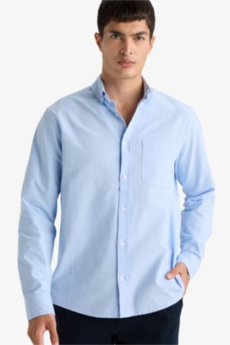 Regular Fit Polo Yaka Oxford Uzun Kollu Gömlek