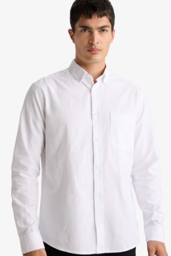 Regular Fit Polo Yaka Oxford Uzun Kollu Gömlek