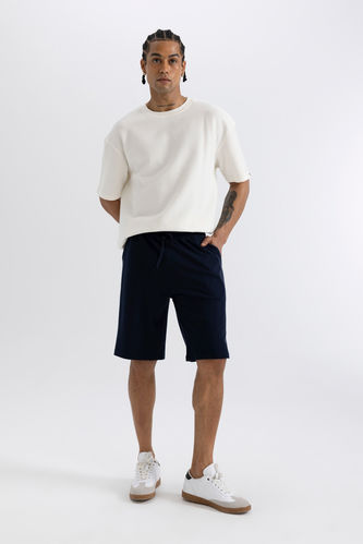 Pantalon De Pyjama Coupe Régulière en Piqué à Short et Poches