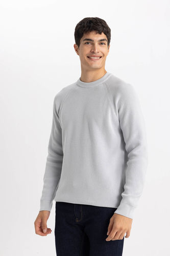 Пуловер стандартного кроя с круглым вырезом Вязанная для мужчин