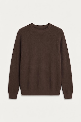 Standard Fit Basic Crew Neck Long Sleeve Knit Pullover