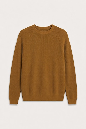 Standard Fit Basic Crew Neck Long Sleeve Knit Pullover