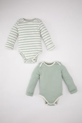 Baby Boy Newborn Striped Ribbed Camisole 2 Piece Snap Body