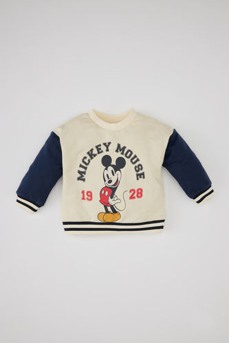 Regular Fit Mickey & Minnie Licensed Crew Neck Sweatshirt
