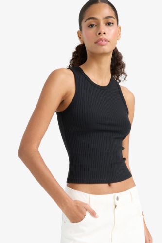 Slim Fit Dar Kesim Halter Yaka Fitilli Kaşkorse Atlet