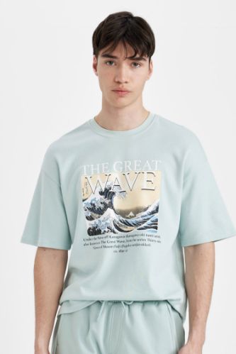 Art Hokusai Comfort Regular Fit Rahat Kalıp Bisiklet Yaka Ağır Kumaş Kısa Kollu Tişört